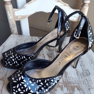 White House Black Market  Black and white heels